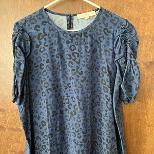Loft Animal Print Ruffle Sleeve Top